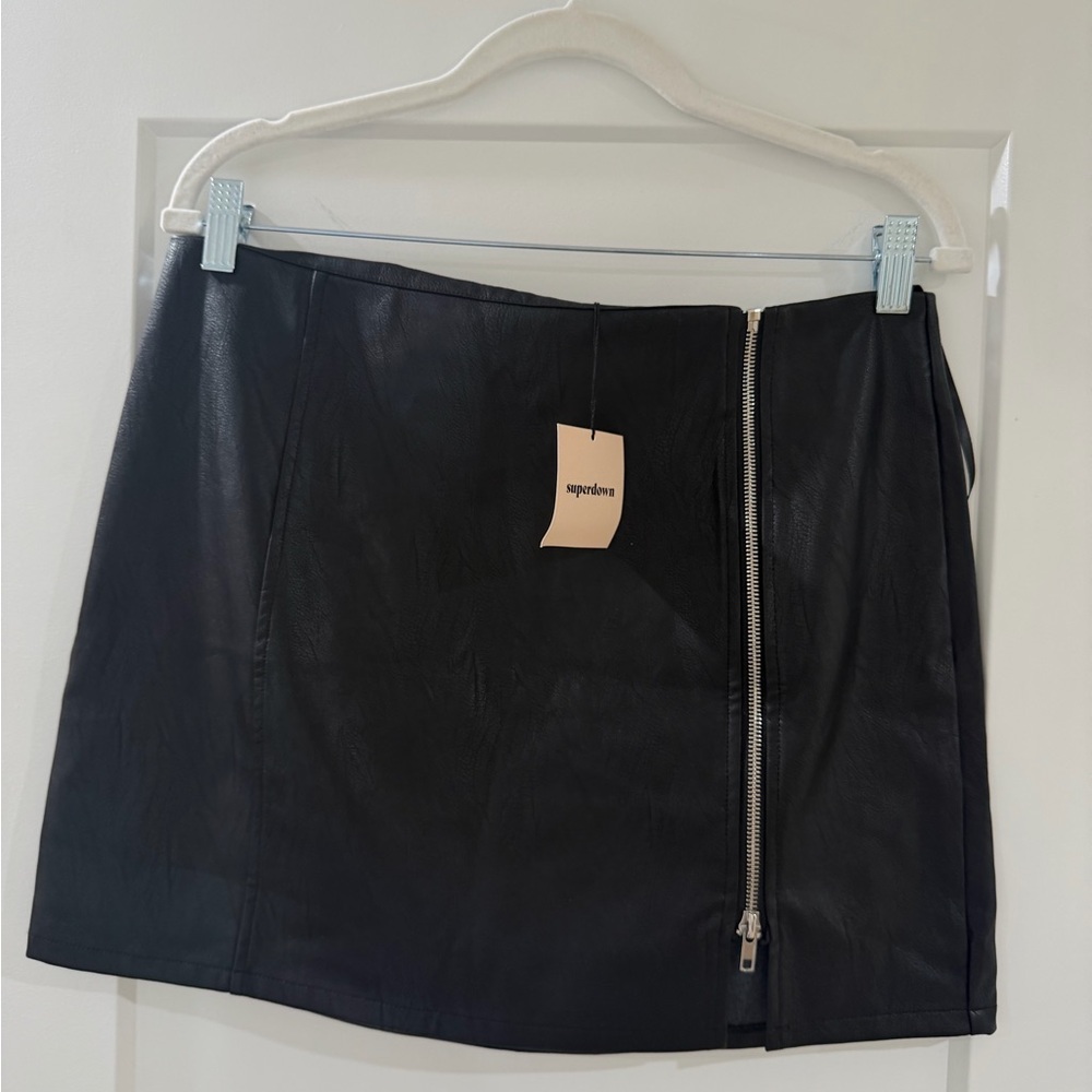 NWT Revolve Superdown Zippered Leather Skirt